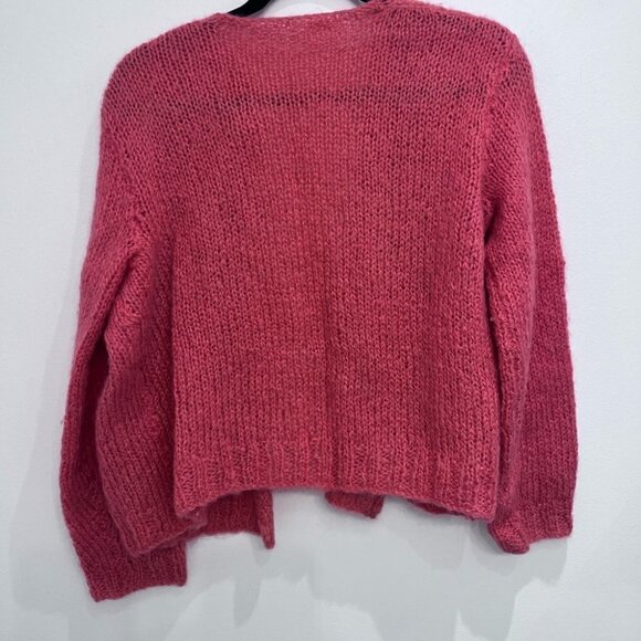 BARBIE open sweater vest pink hand made. Wool blend - Picture 3 of 5